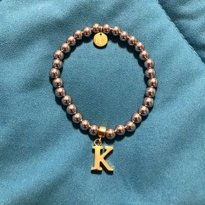 Rustic Cuff K Initial Bracelet